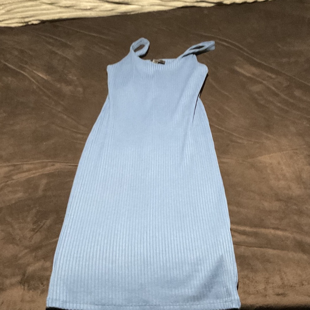 Forever 21 Sky Blue Ribbed Midi Dress